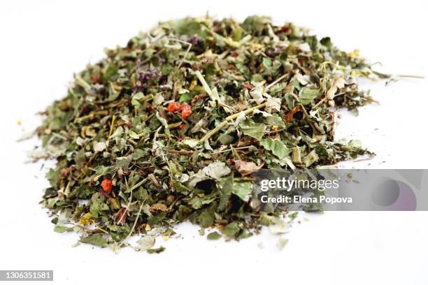chopped herbal tea collection for healthy lungs - dry herbs stock pictures, royalty-free photos & images