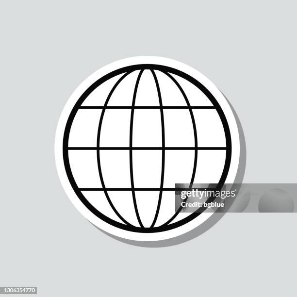 ilustrações de stock, clip art, desenhos animados e ícones de world. icon sticker on gray background - latitude