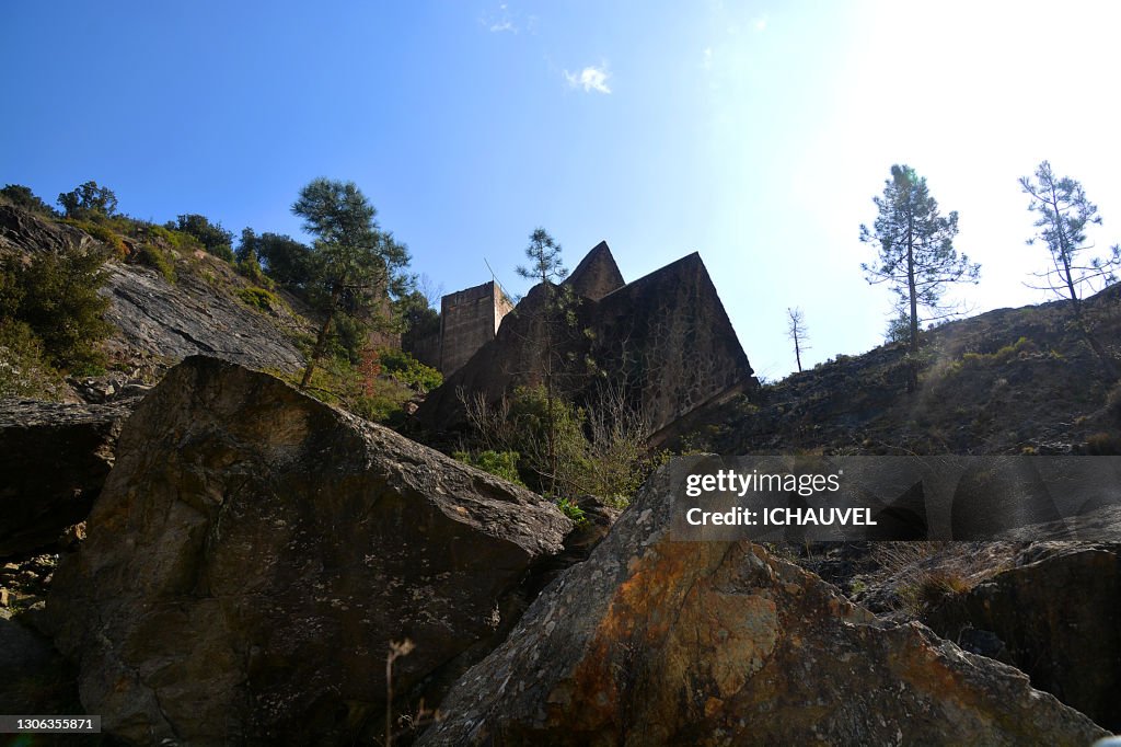 Ruins of Malpasset dam France
