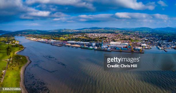 aerial of warrenpoint in county down northern ireland - county down stock pictures, royalty-free photos & images