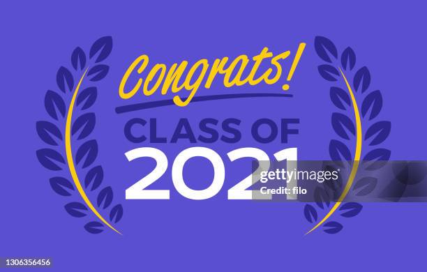 illustrations, cliparts, dessins animés et icônes de classe de 2021 graduation - laurier