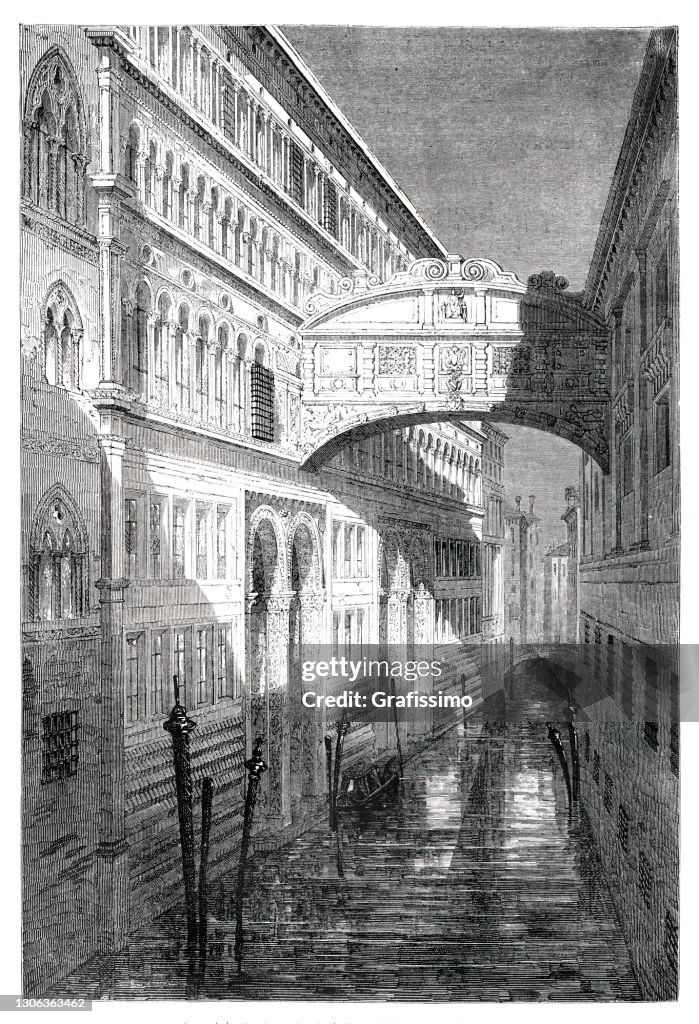 The Bridge of Sighs in Venice Italy 1862