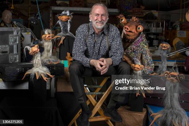 Puppeteer, director, producer, technician and the chairman of The Jim Henson Company, Brian Henson is photographed for Los Angeles Times on January...