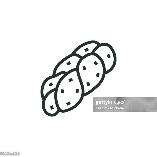 challah line icon - ginger bread house stock illustrations