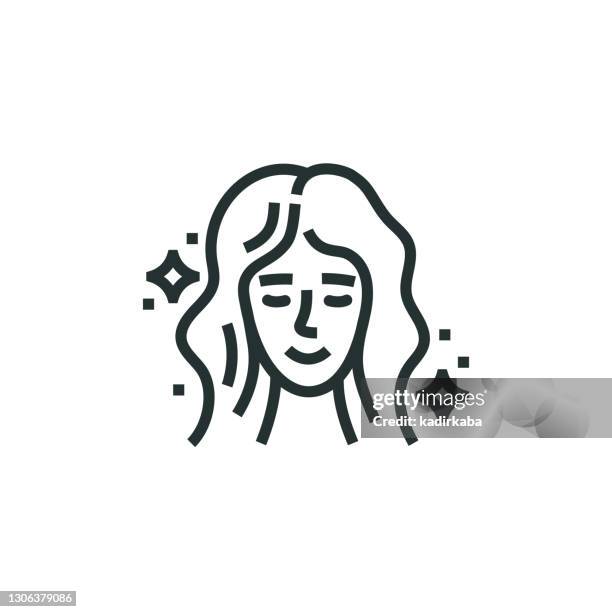 beauty line icon - facial massage stock illustrations
