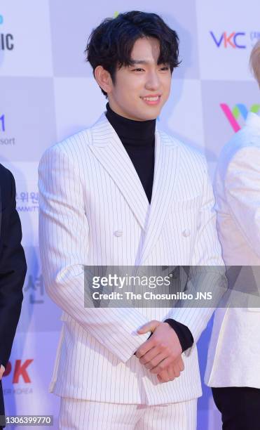 Jinyoung of GOT7 attends 26th High1 Seoul Music Awards at Jamsil Arena on January 19, 2017 in Seoul, South Korea.