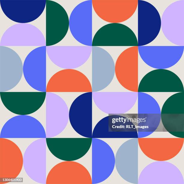 colorful seamless repeat pattern with abstract minimalist geometric style - rhythm stock illustrations