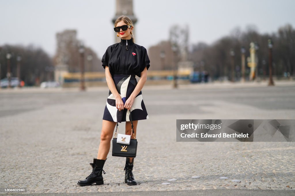 Street Style - Paris Fashion Week Womenswear Fall/Winter 2021/2022
