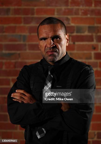 Anthony Mundine poses during a press conference at Melbourne Pavillion on March 11, 2021 in Melbourne, Australia.