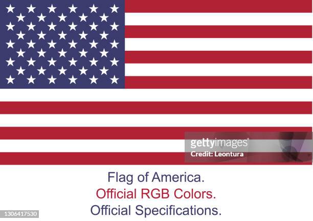 ilustraciones, imágenes clip art, dibujos animados e iconos de stock de bandera americana (colores y especificaciones oficiales rgb) - bandera estadounidense