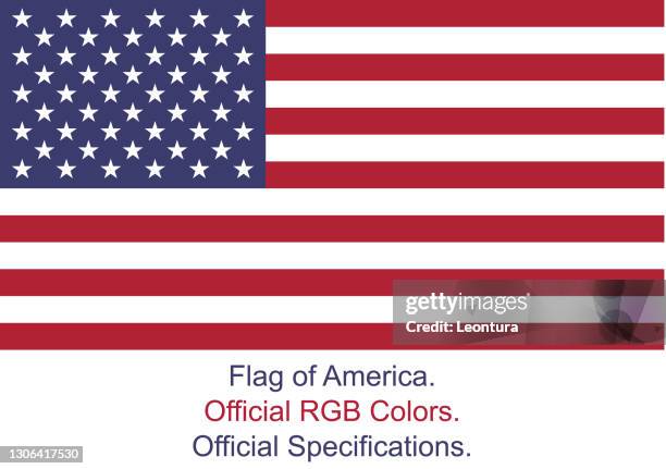 american flag (official rgb colors and specifications) - usa flag stock illustrations