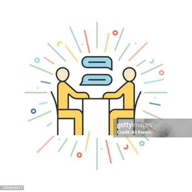 interview line icon - empty interview room stock illustrations