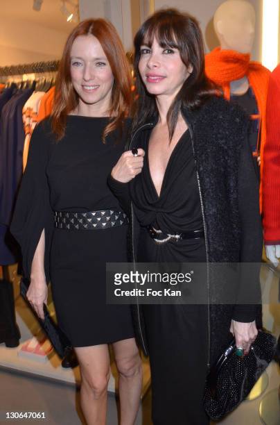 Lea Drucker and Frederique Lopez attend the Cos Shop Opening Party at Rue Montmartre on october 27, 2011 Paris, France.