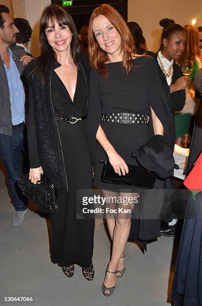 Frederique Lopez and Lea Drucker attend the Cos Shop Opening Party at Rue Montmartre on october 27, 2011 Paris, France.
