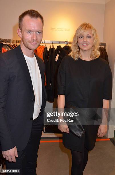 Cos fashion designers Martin Anderson and Karin Gustafsson attend the Cos Shop Opening Party Cos at Cos Rue Montmartre on october 27, 2011 Paris,...