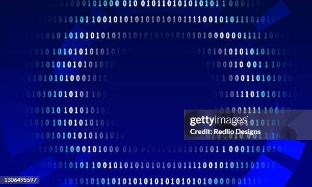 abstract futuristic cyberspace with binary code, matrix background with digits - green artificial intelligence background eps stock illustrations