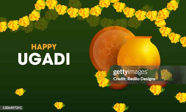 glückliche ugadi urlaub zusammensetzung. bestandsabbildung - ugadi stock-grafiken, -clipart, -cartoons und -symbole