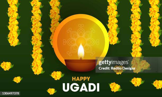 illustrazioni stock, clip art, cartoni animati e icone di tendenza di buon testo del biglietto d'auguri ugadi. pentola tradizionale per le vacanze indiane. illustrazione di repertorio - ugadi