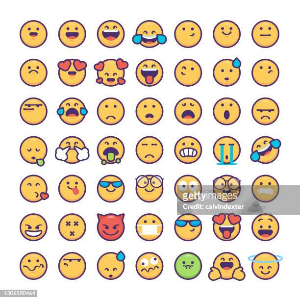 emoticons collection - surprise emoji stock illustrations