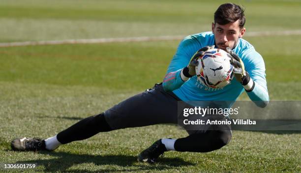 Diego Altube from Real Madrid CF at Valdebebas training ground on March 11, 2021 in Madrid, Spain.