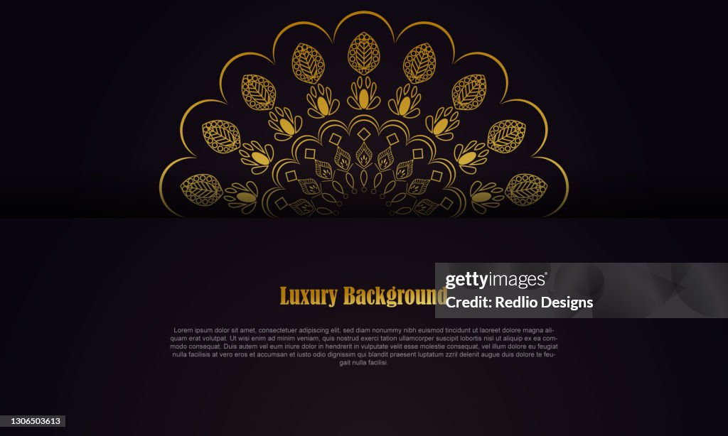 Gold black ornament frame vector stock illustration