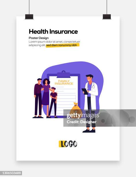 health insurance concept flat design for posters, covers and banners. modern flat design vector illustration. - car accident report stock illustrations