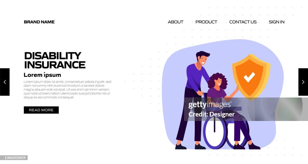 Disability Insurance Concept Vector Illustration For Landing Page ...