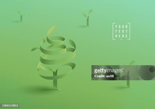 junge b äume hintergrund - three dimensional stock-grafiken, -clipart, -cartoons und -symbole