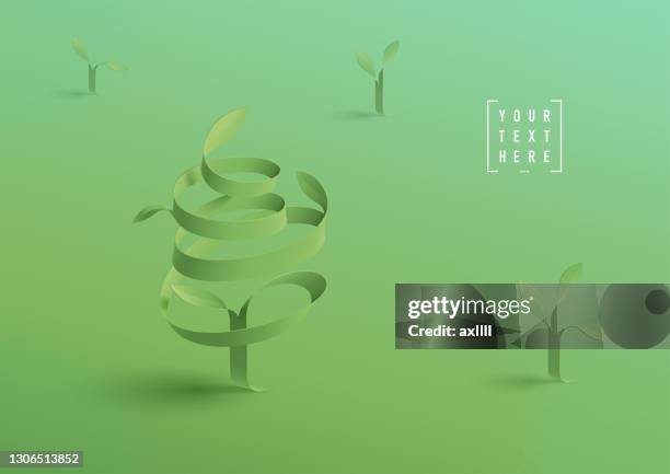 bildbanksillustrationer, clip art samt tecknat material och ikoner med unga träd bakgrund - plantera