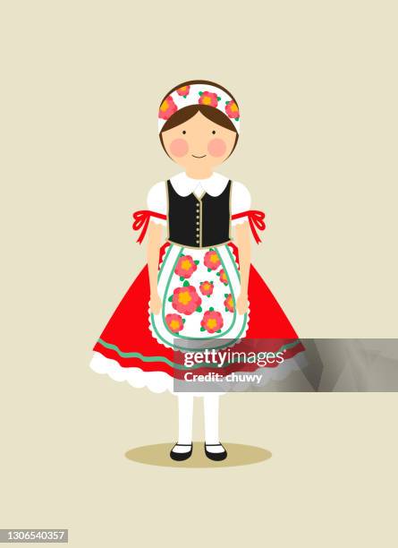 Hungarian Traditional Clothing For Women High-Res Vector Graphic