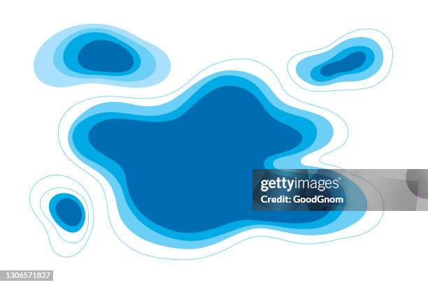 illustrazioni stock, clip art, cartoni animati e icone di tendenza di water abstract design (elemento) - puddle