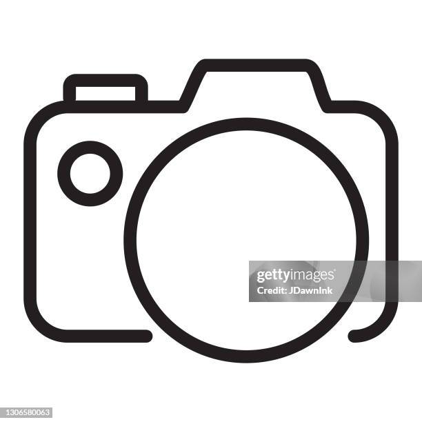 user interface menu camera icon concept thin line style - editable stroke - camera icon editable stroke stock illustrations