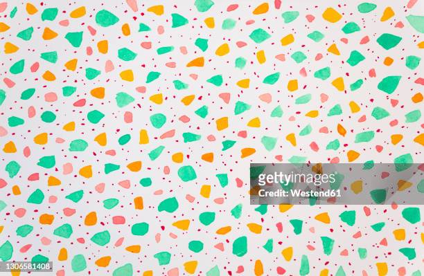 pastel colors terrazzo pattern painted with watercolors - terrazzo stock pictures, royalty-free photos & images