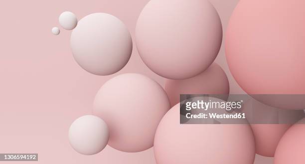 illustrazioni stock, clip art, cartoni animati e icone di tendenza di spheres against pink background - sfera