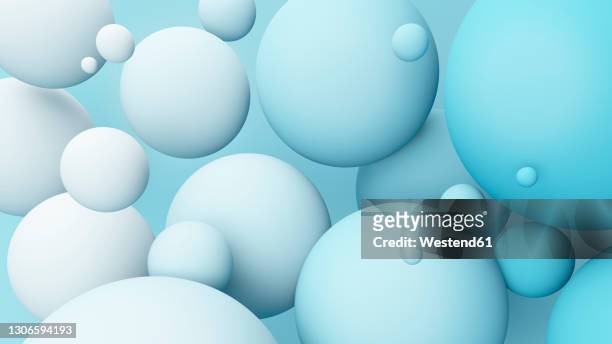 multiple blue spheres in air - sky blue ball stock illustrations