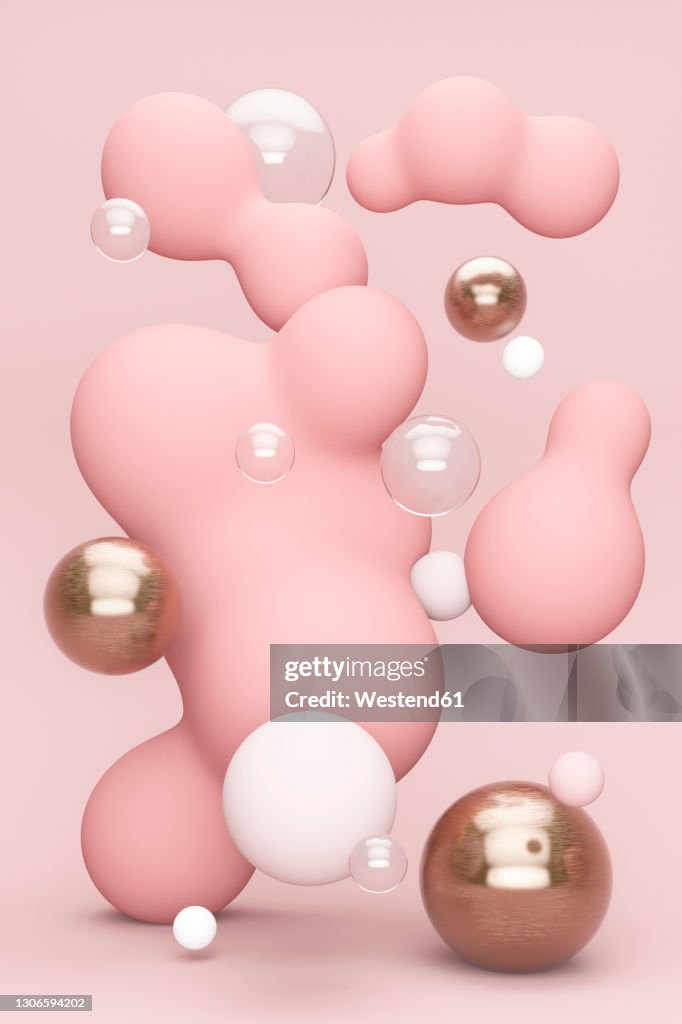 Bubbles against pink background