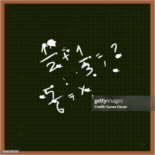 blackboard with grid - solving math problem stock illustrations