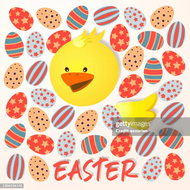 hidden easter chick - elliptical exercise stock illustrations