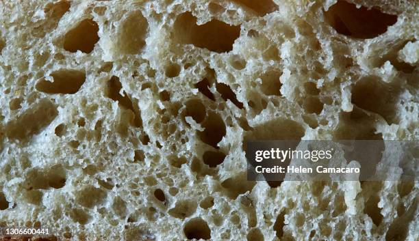 close up of slice of rustic bread. background texture - breadcrumb stock pictures, royalty-free photos & images