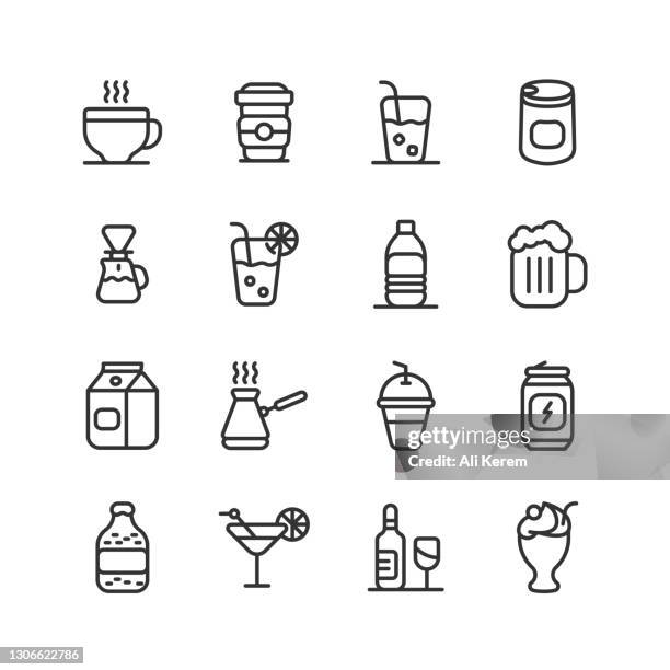 ilustraciones, imágenes clip art, dibujos animados e iconos de stock de bebidas, café, té, coca-cola, diseño icono de la cerveza - smoothie