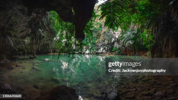 princess lagoon in railay. hidden, beautiful lagoon near railay beach ,krabi, thailand - mystery island stock pictures, royalty-free photos & images