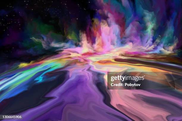 liquid planet - dramatic landscape stock illustrations