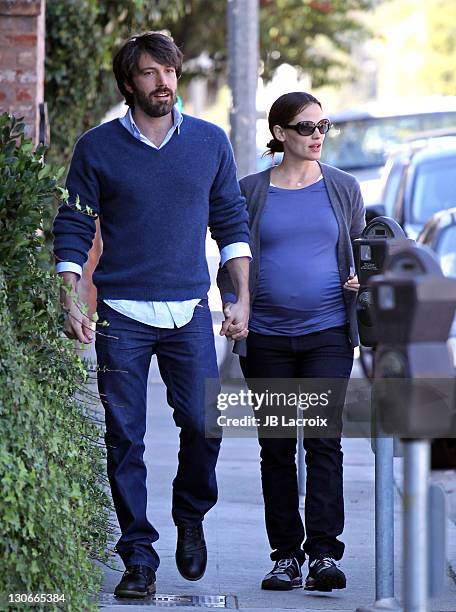 Ben Affleck and Jennifer Garner are seen in Brentwood on October 27, 2011 in Los Angeles, California.