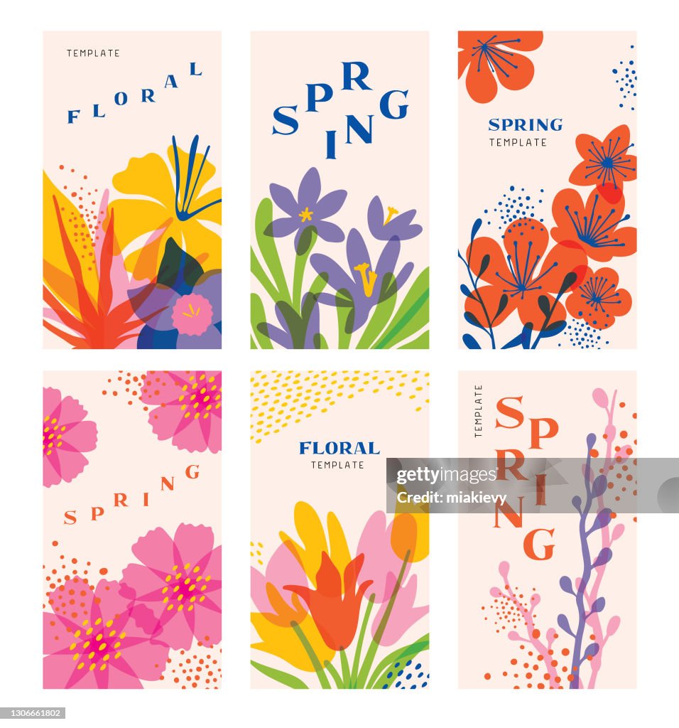 Set di modelli floreali primaverili