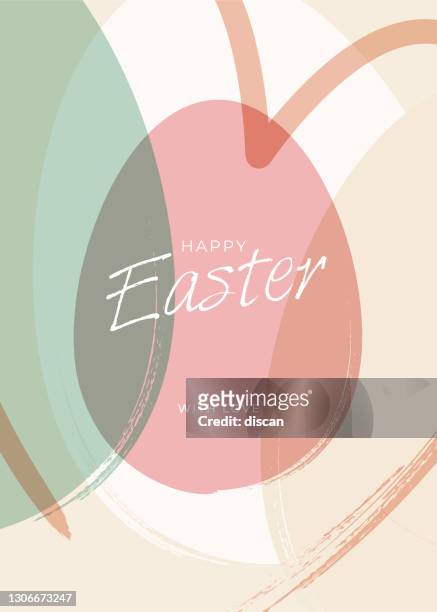 easter greeting card with egg and hearts. - easter sunday stock illustrations