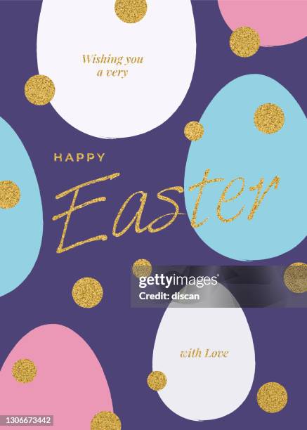 easter greeting card with eggs. - easter table stock illustrations