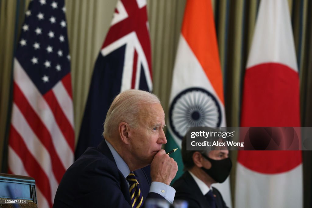 President Biden Meets Virtually With Leaders Of Quad Nations
