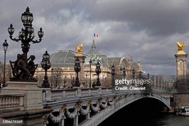 The Grand Palais is seen the day it is closed for renovation work on March 12, 2021 in Paris, France. The Grand Palais is closing its doors to the...