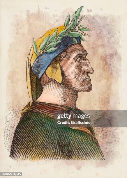 illustrations, cliparts, dessins animés et icônes de dante alighieri poète italien et portrait philosophe - scénariste