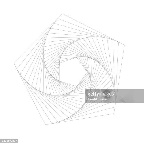 rotierendes fünfeckmuster - pentagon stock-grafiken, -clipart, -cartoons und -symbole